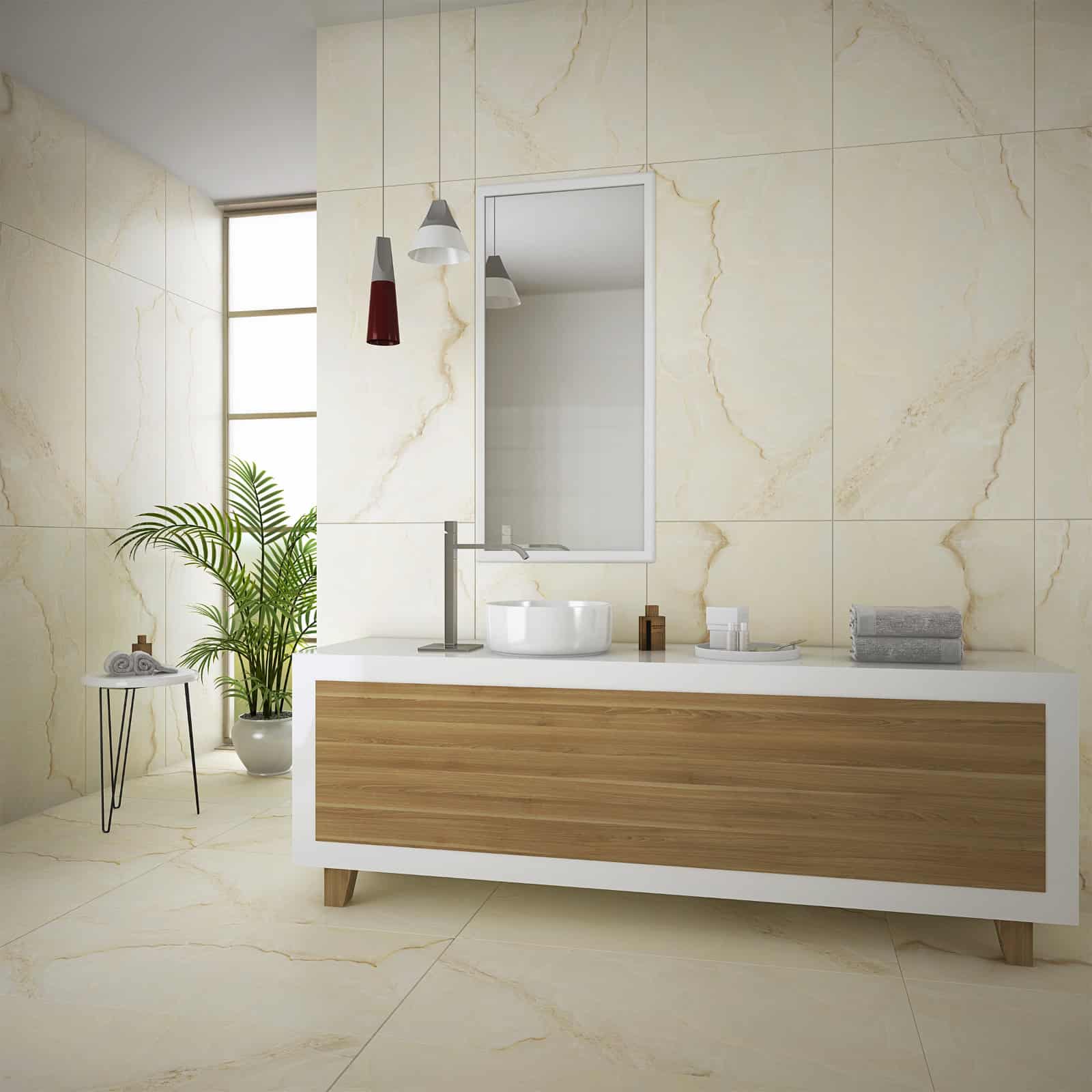 Gresie Porțelanată Rectificată 60x120 R ONICE - Satin Matt - Bej